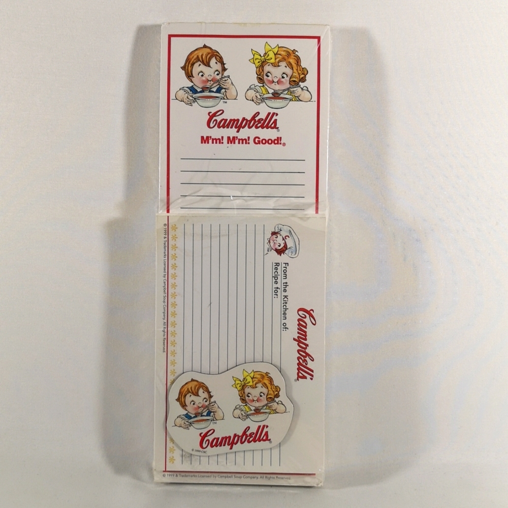 Vintage 1999 Campbell's Notepad, Recipe Cards and Magnet Set, New in Package
